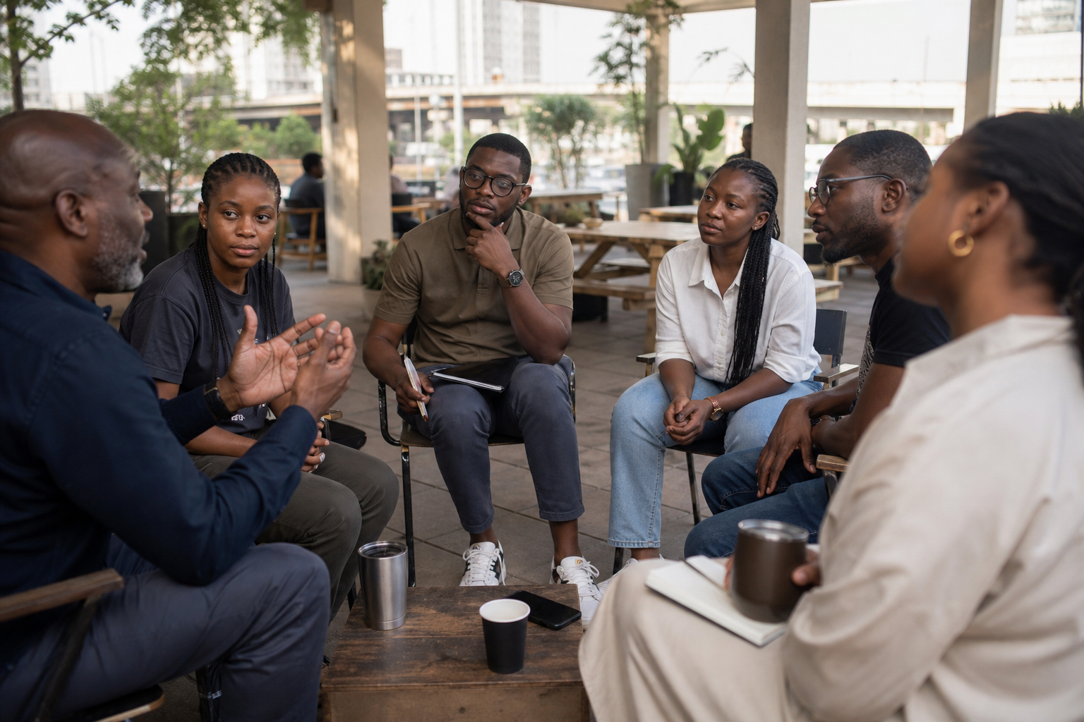 A small group of founders and operators in conversation